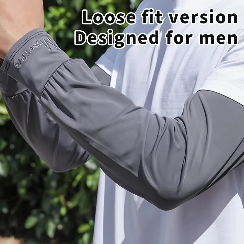 Cooling Arm Sleeves Breathable Sun Protection Ice Slik Sleeves Summer Outdoor Sports Driving Cycling Sleeves Men Loose Arm 2026