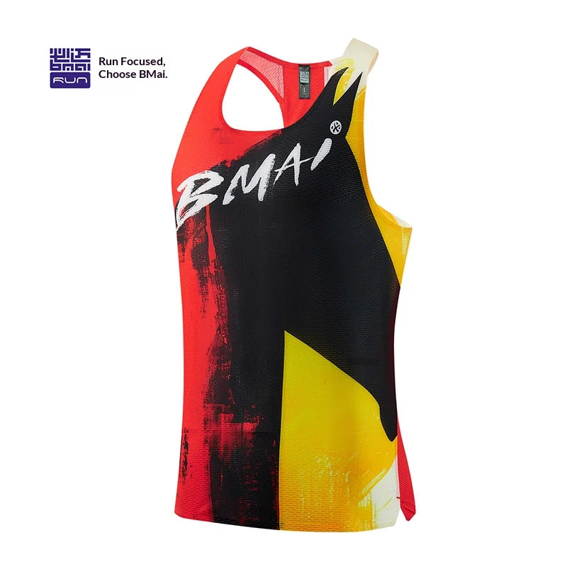 BMAI Summer Breathable Professional Men's Running Vests Competition Tank Top Fitness Marathon Quick-drying Sports Sportswear Men
