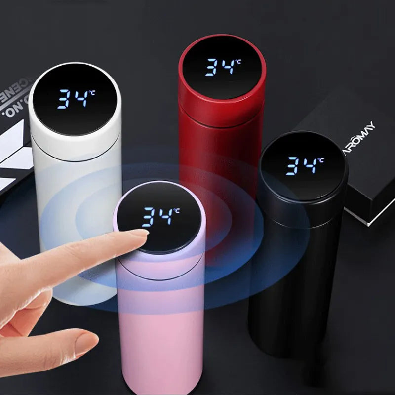 Smart Thermos Water Bottle LED Digital Temperature Water Bottle Display Stainless Steel Coffee Thermal Vaccum Mug Intelligent Insulation Cups Vacuum Flask Temperature Bottles