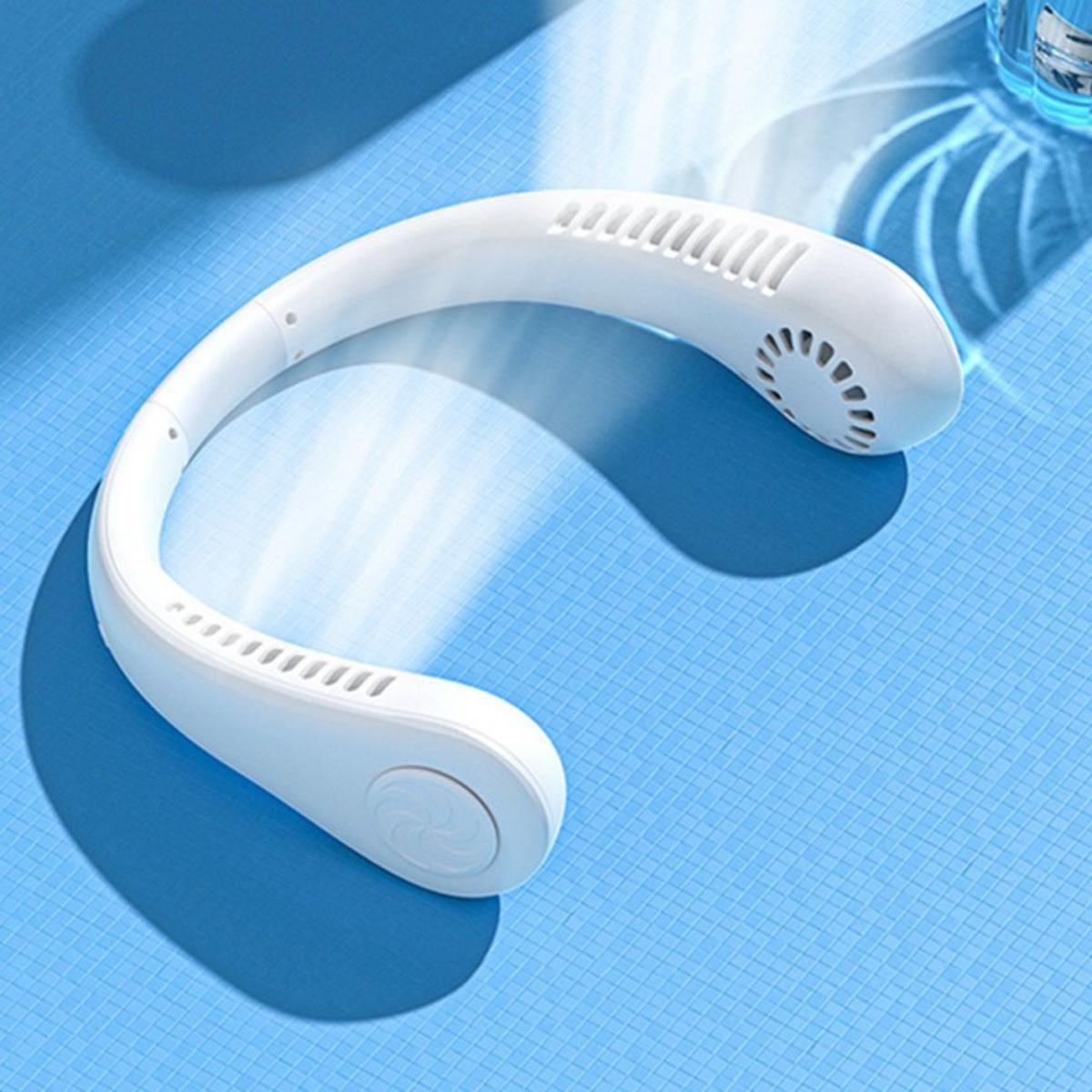 Portable Neck Fan Electric Wireless Fan Rechargeable USB Mini Fan Bladeless Personal Fans Hanging Neck Cooler for Outdoor Sports