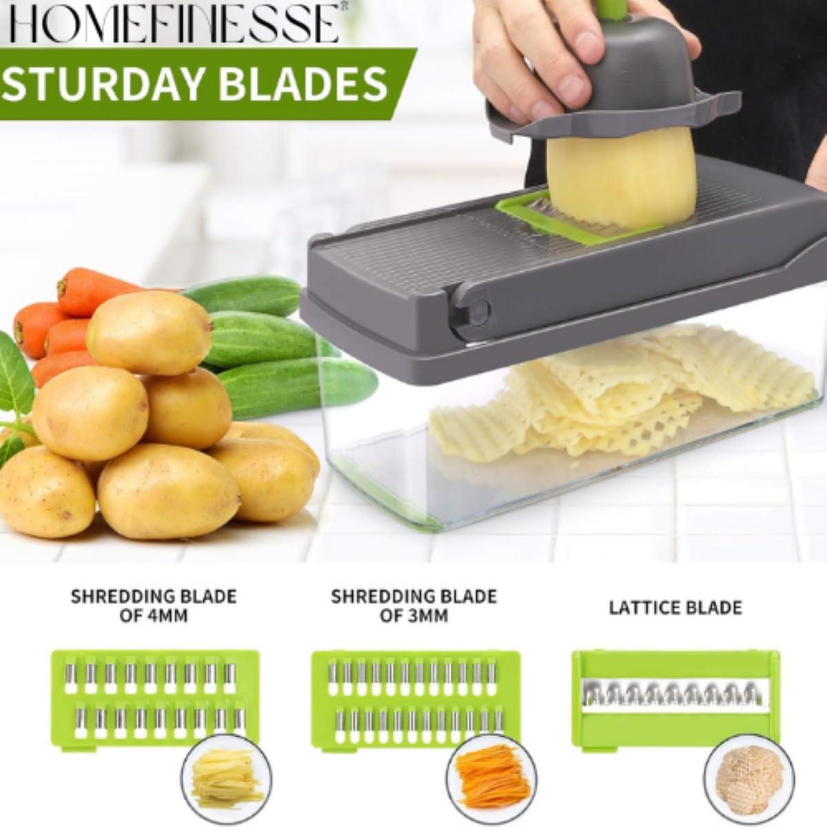 16 IN1 Mandoline Slicer Veggie Food Chopper Vegetable Cutter Tomato Carrot Grater Cheese French Onion Shredders Kitchen Tool